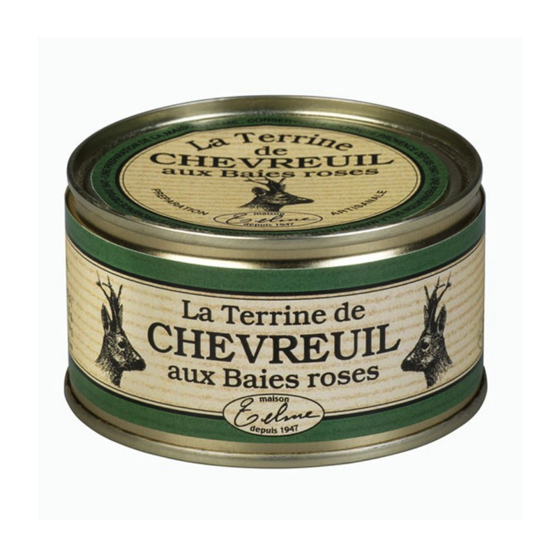 Terrine de chevreuil aux baies roses 130g Terrine de chevreuil aux baies roses 130g