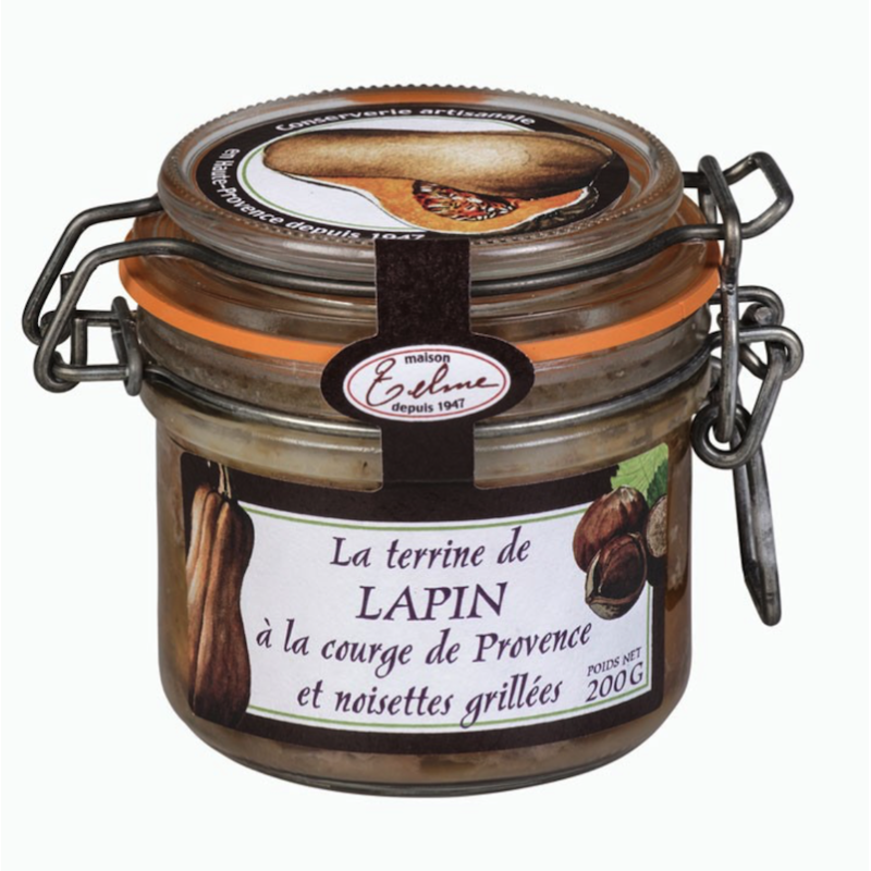 Rabbit terrine with Provençal squash and toasted hazelnuts 200g Rabbit terrine with Provençal squash and toasted hazelnuts 200g